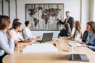 Business team working on ecommerce strategy